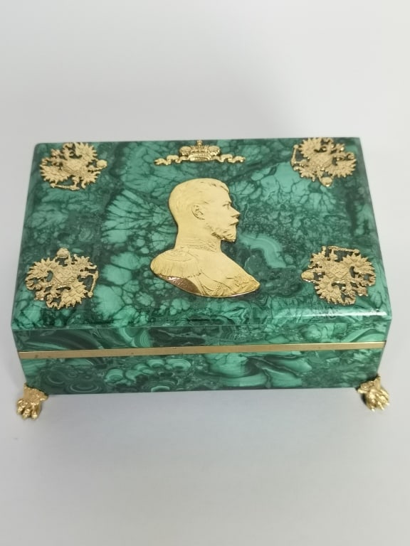 A Russian Malachite and Bronze Jewelry Box (1 of 10)