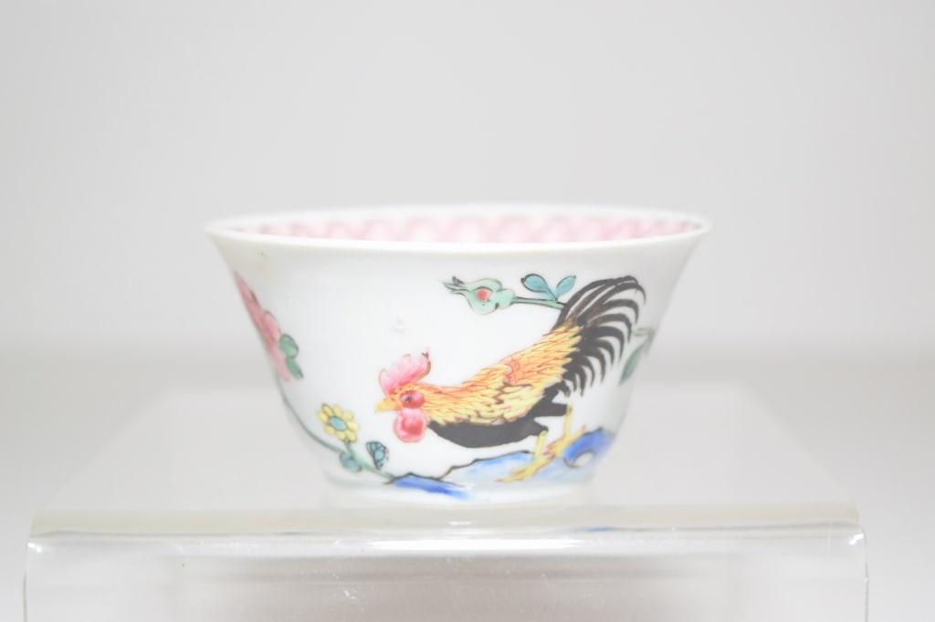 17-18th C. Chinese Porcelain Famille Rose Rooster (1 of 6)