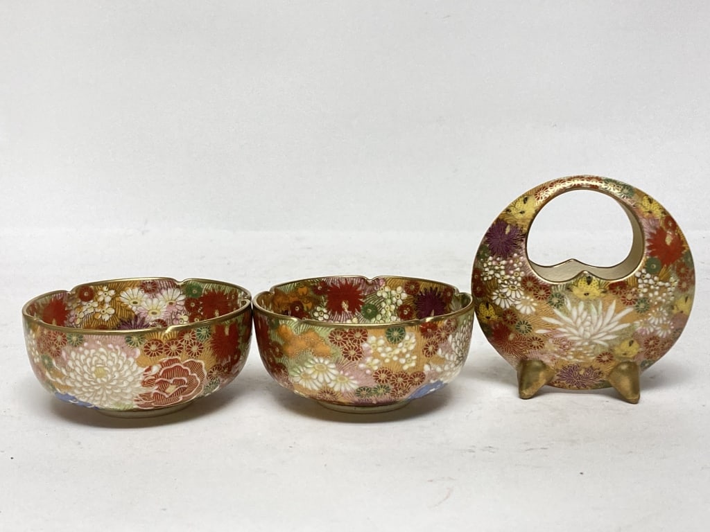 Three Japanese Satsuma Porcelain Wares (1 of 3)