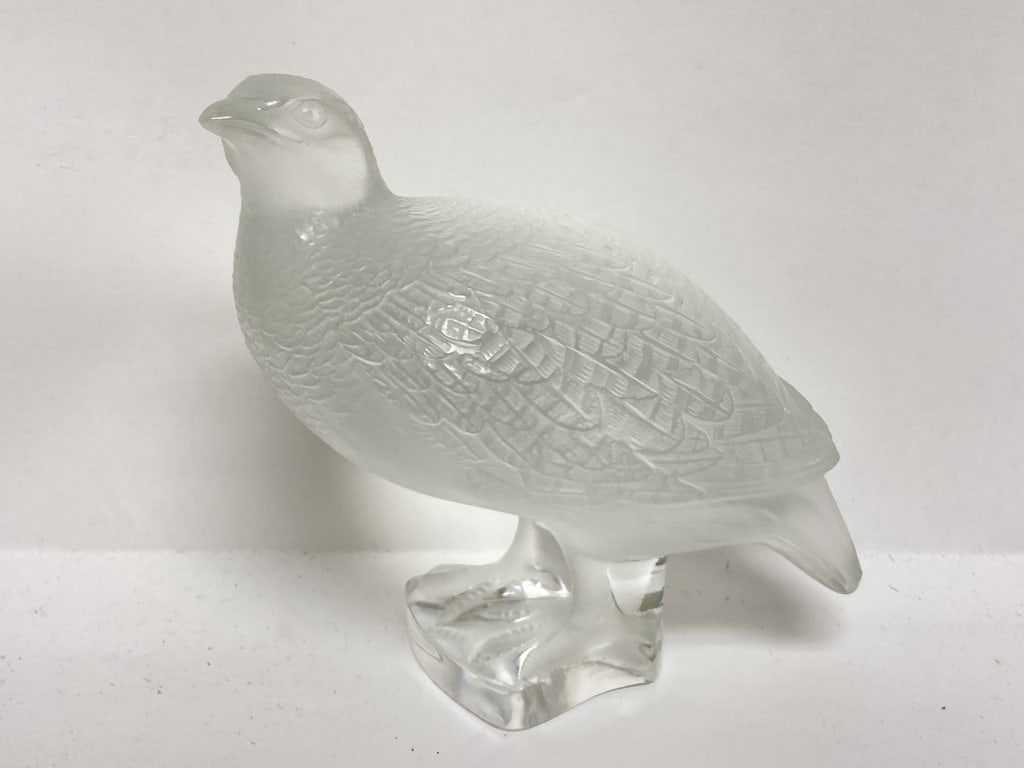 Lalique Frosted Crystal Quail (1 of 3)