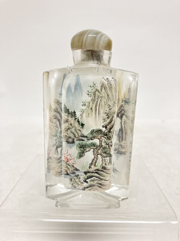 19-20th C. Chinese Reverse Painted Glass Snuff Bottle (1 of 5)