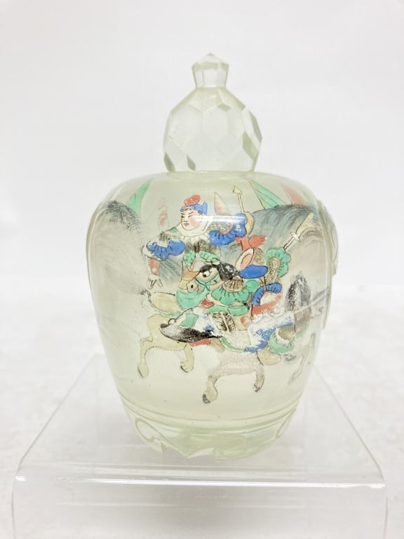 19-20th C. Chinese Reverse Painted Glass Snuff Bottle (1 of 6)
