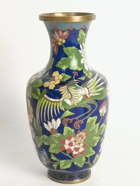 19-20th C. Chinese Cloisonne Phoenix Vase (1 of 6)