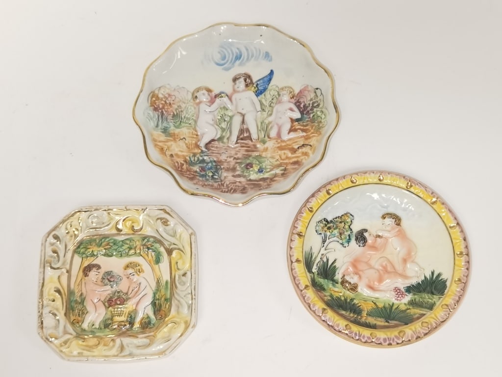 (3) Capodimonte Italy Porcelain Plates (1 of 7)