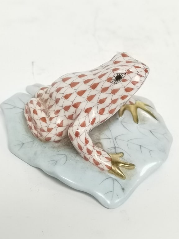 Herend Hungary Porcelain Red Frog Figurine (1 of 6)