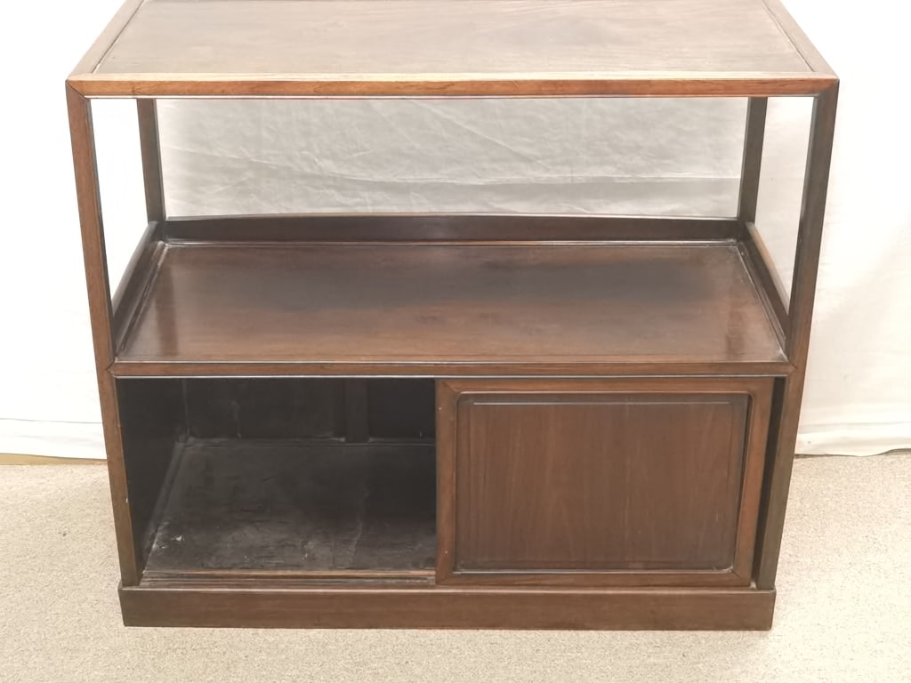 19th C. Chinese Hongmu Carved Tea Cabinet: 19th C. Chinese Hongmu Carved Tea Cabinet, 25.5in by 13in by 29in