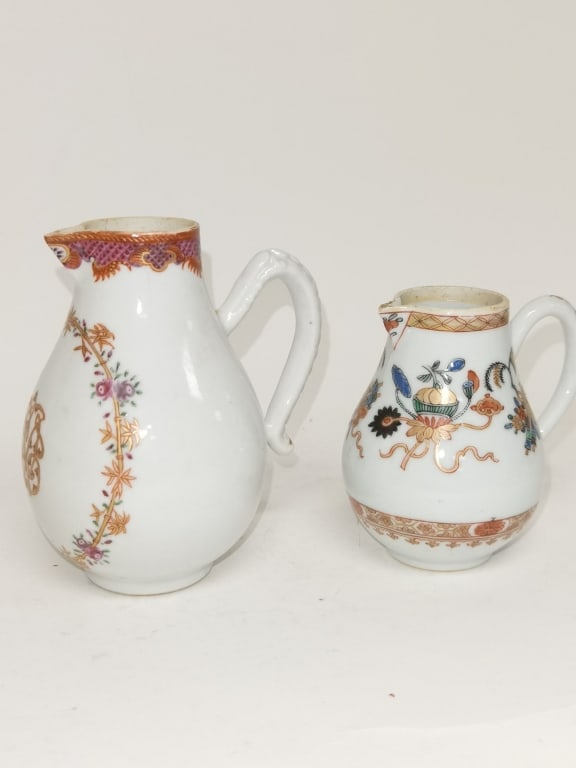 (2) 17-18th C. Chinese Export Porcelain Famille Rose Creamers (1 of 5)