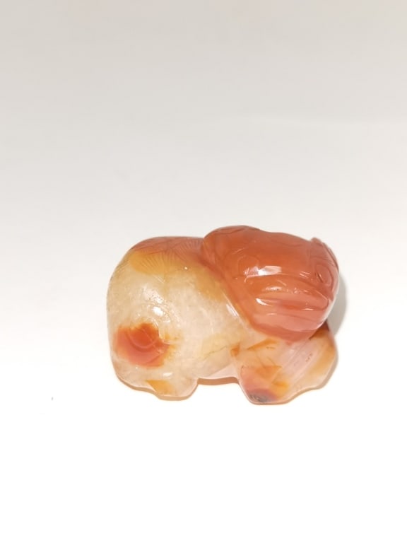 Qing Chinese Red/White Agate Carved PiXiu Amulet (1 of 5)