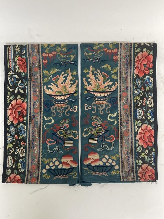 Pr. of 19th C. Chinese Embroidered Sleeves (1 of 5)