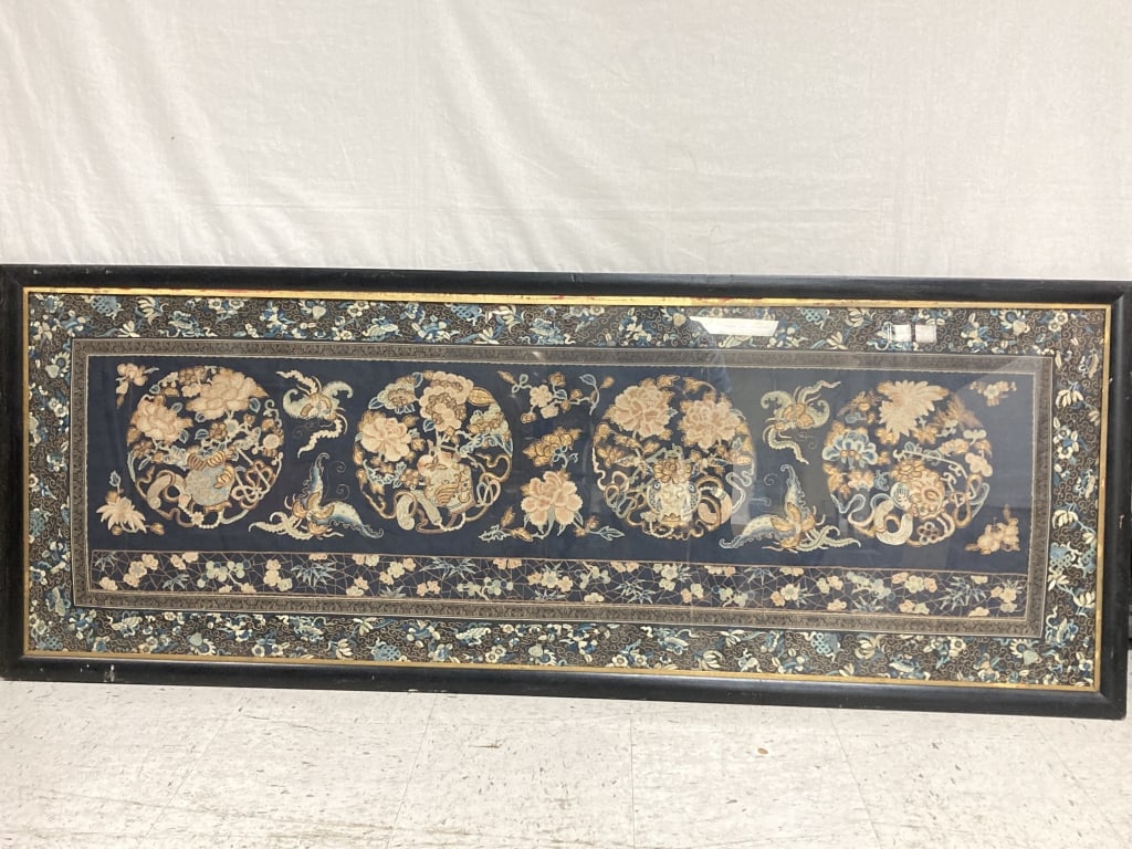 19th C. Chinese Gold Thread Embroidery in Frame (1 of 10)