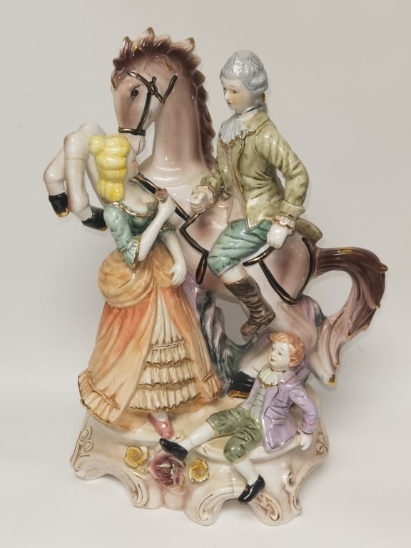 Capodimonte Style Porcelain Figure Group: Capodimonte Style Porcelain Figure Group, 20in by 14in