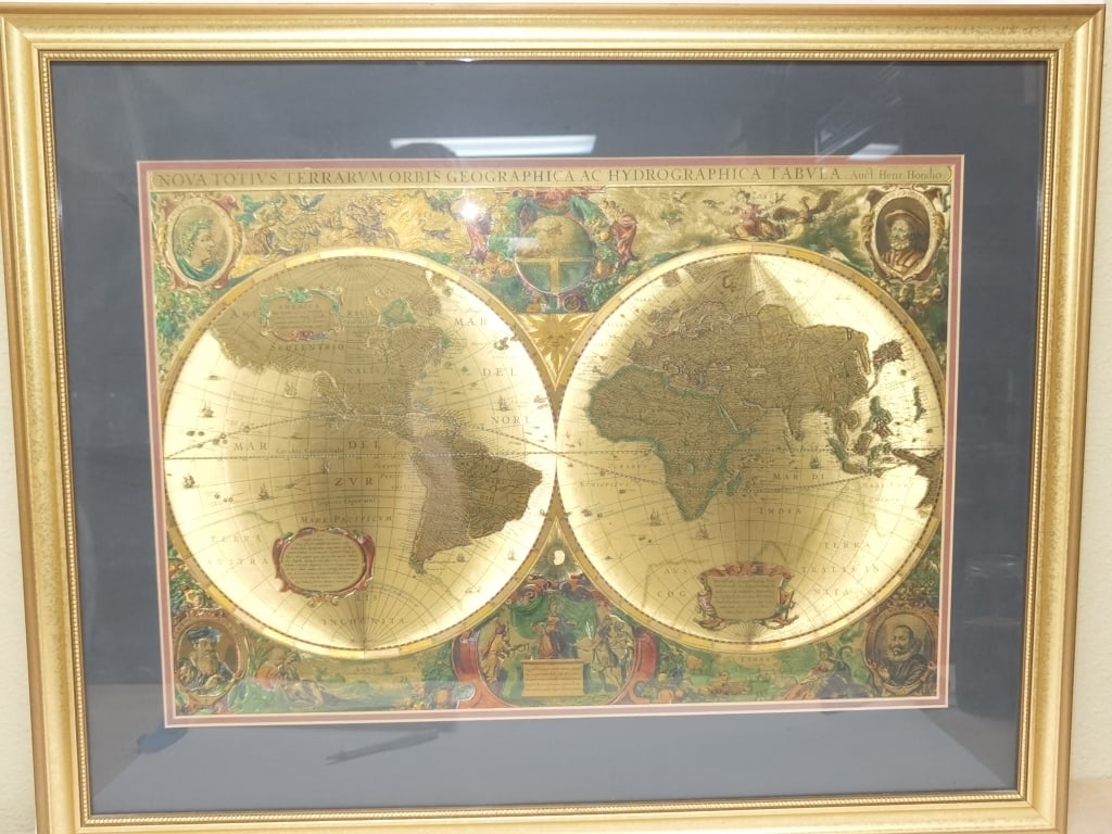 Large Nova Totvis Terrarum Orbis Gold Foil World Map (1 of 9)