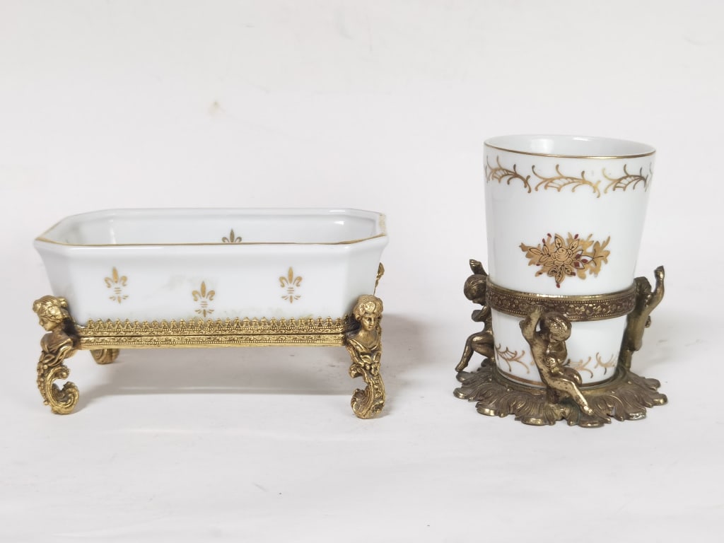 (2) Sevres France Porcelain White Dish and Cup (1 of 11)