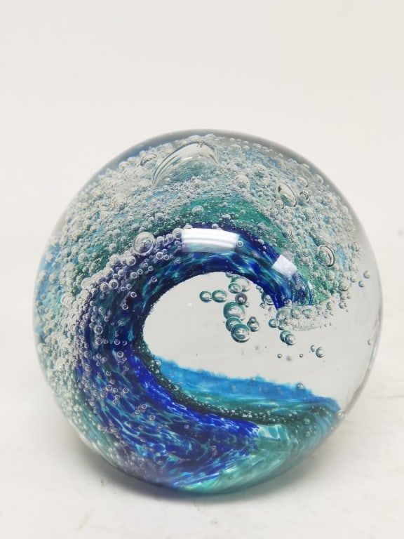 Dynasty Gallery "Sea Wave" Glass Paperweight (1 of 6)
