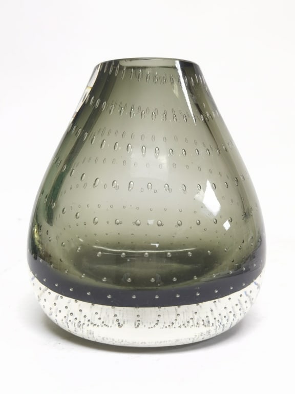 Vintage Murano Italy MCM Bubble Glass Bookend Vase (1 of 5)