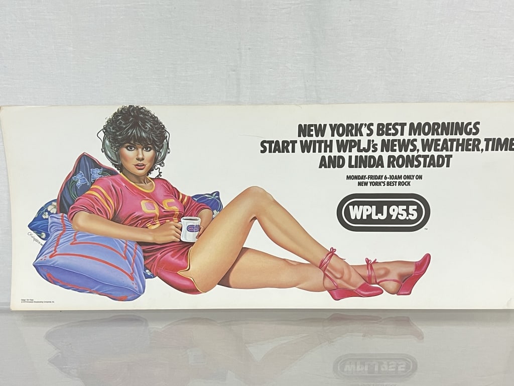 WPLJ Radio NY 1979 Linda Ronstadt Subway Poster: WPLJ Radio NY 1979 Linda Ronstadt Subway Poster, 11in by 28in
