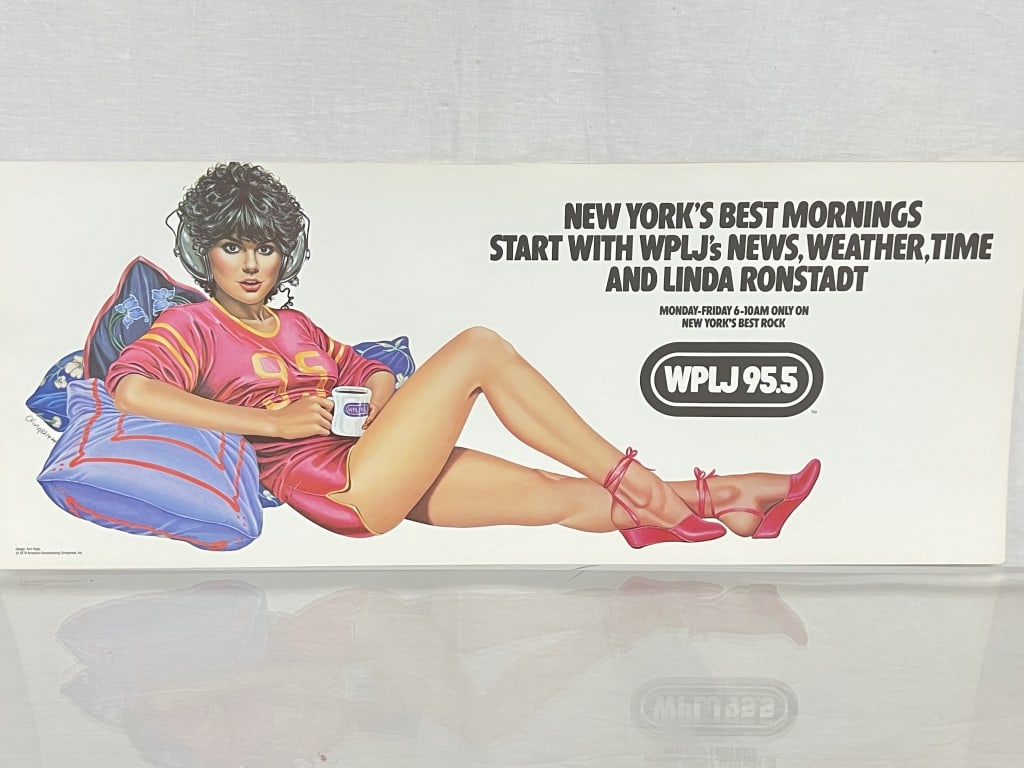 WPLJ Radio NY 1979 Linda Ronstadt Subway Poster: WPLJ Radio NY 1979 Linda Ronstadt Subway Poster, 11in by 28in