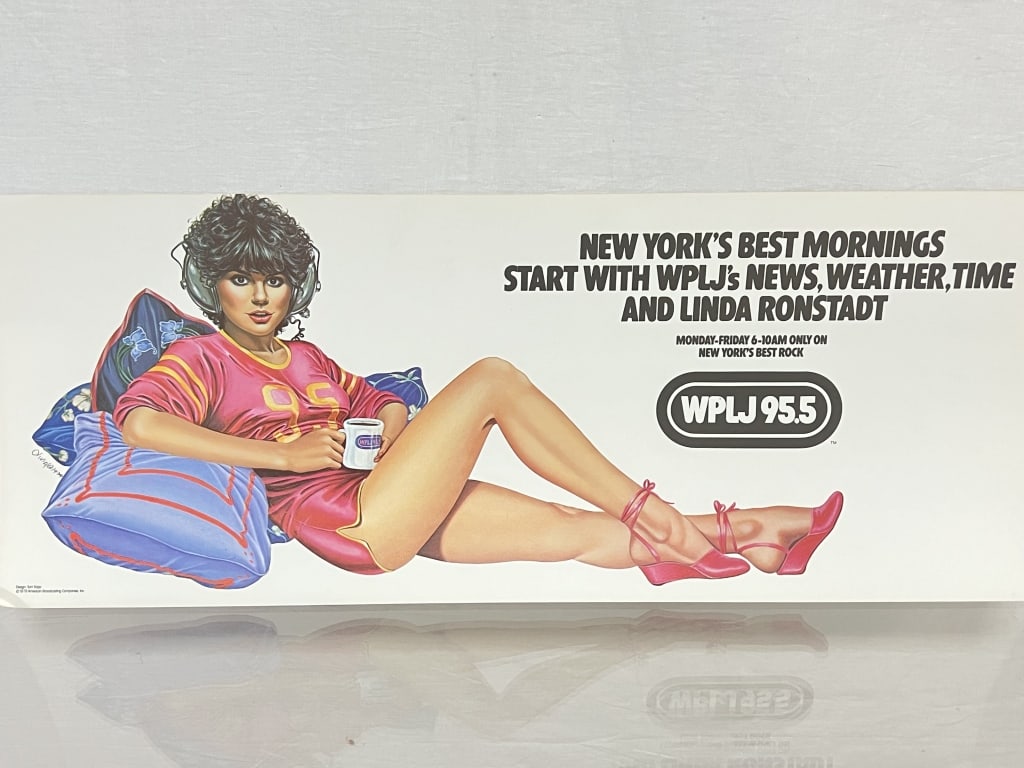 WPLJ Radio NY 1979 Linda Ronstadt Subway Poster: WPLJ Radio NY 1979 Linda Ronstadt Subway Poster, 11in by 28in