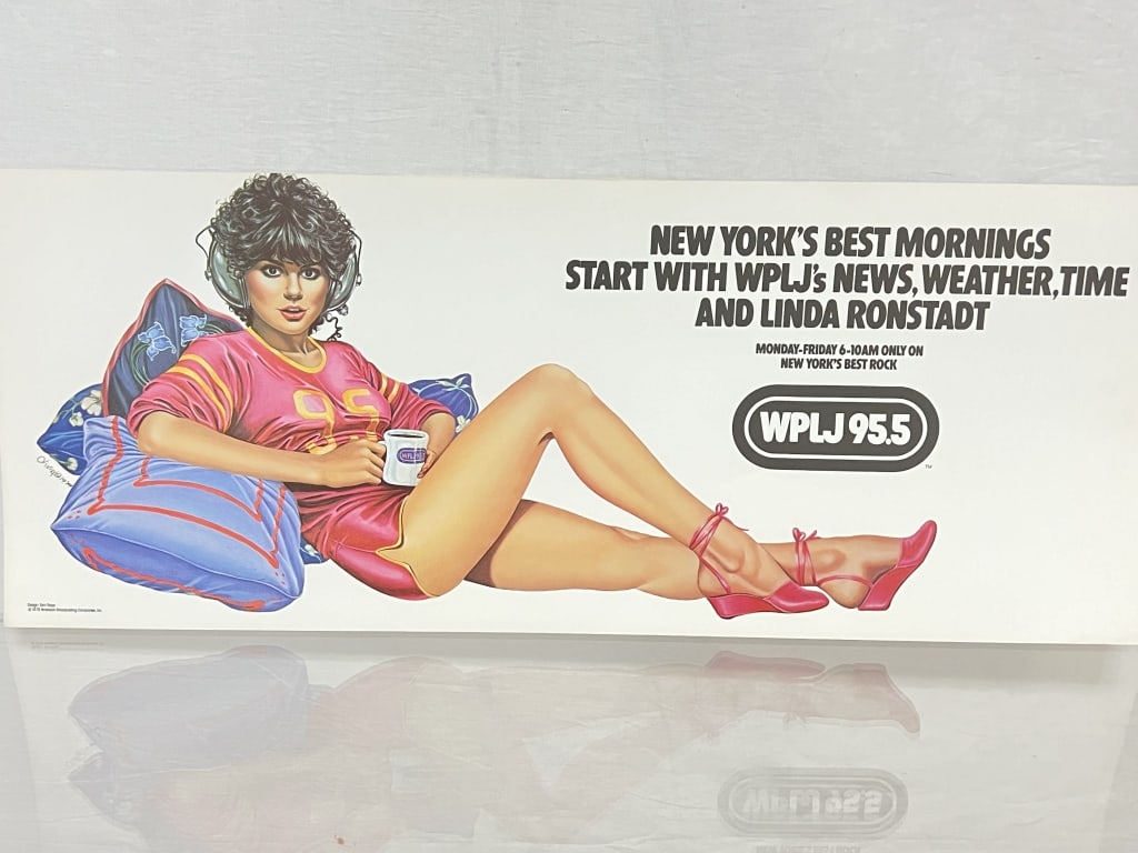 WPLJ Radio NY 1979 Linda Ronstadt Subway Poster: WPLJ Radio NY 1979 Linda Ronstadt Subway Poster, 11in by 28in