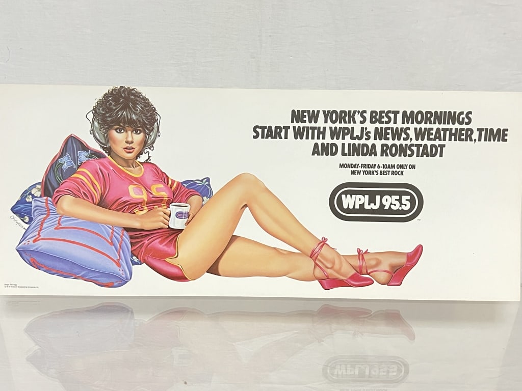 WPLJ Radio NY 1979 Linda Ronstadt Subway Poster: WPLJ Radio NY 1979 Linda Ronstadt Subway Poster, 11in by 28in