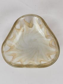 Vintage Murano Italy Gold Glass Plate