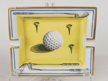 Hermes Paris Porcelain Golf Decor Ashtray