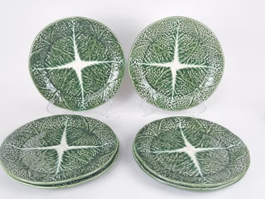 (6) Large Sigma Portugal Porcelain Cabbage Plates