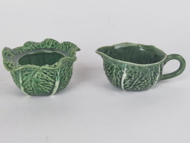 (2) Vintage Secla Portugal Porcelain Cabbage Wares