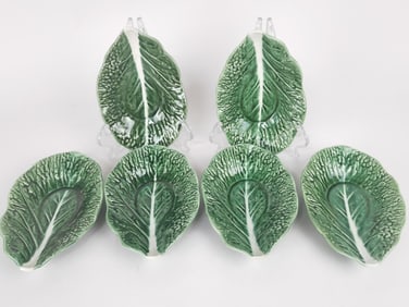 (6) Vintage Secla Portugal Porcelain Cabbage Dishes