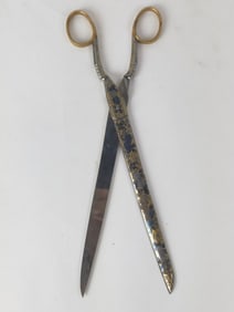 Vintage English Gilt Toledo Embroidery Scissors