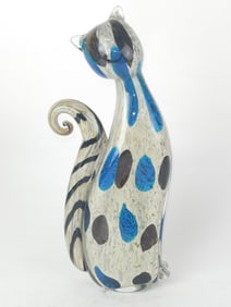 Vintage Murano Italy Multi-Color Glass Cat