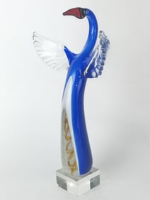 Vintage Murano Italy Multi-Color Glass Bird