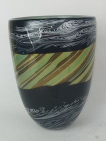 Vintage Murano Italy Multi-Color Swirl Glass Vase