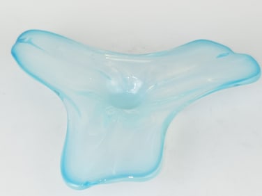 Vintage Murano Italy Blue Glass Plate