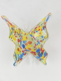 Vintage Murano Italy Multi-Color Butterfly Plate