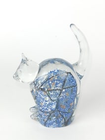 Vintage Murano Italy Multi-Color Glass Cat