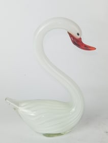 Vintage Murano Italy White Glass Swan