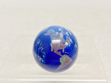 1991 Lundberg Studios World Globe Glass Paperweight