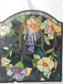 Large Stained Floral Glass