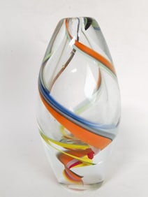 Vintage Murano Italy Swirl Glass Vase