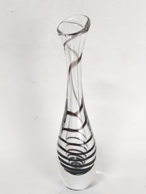Vintage Black Spiral Thread Vase by Vicke Lindstrand