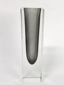 Vintage Murano Italy Sommerso Square Vase