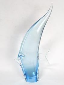 Vintage Murano Italy Formia Blue Glass Fish