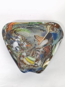Vintage Murano Italy Colored Triangle Dish