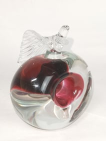 Vintage Czech Bohemian Sommerso Glass Apple