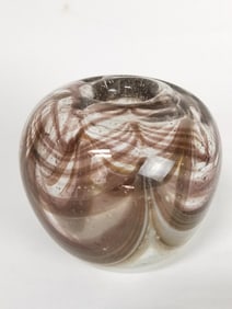 Vintage Swirl Glass Vase, Signed