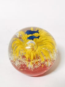 Vintage Murano Italy Aquarium Glass Paperweight
