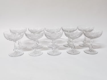 (10) Baccarat France Crystal "Colbert" Champagne Glasses