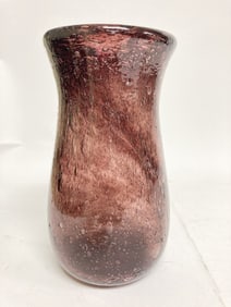 Limited Ed. Brownish Swirl Glass Vase, Traub 3/79