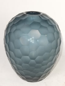Vintage Vivarini Murano Faceted Glass Vase